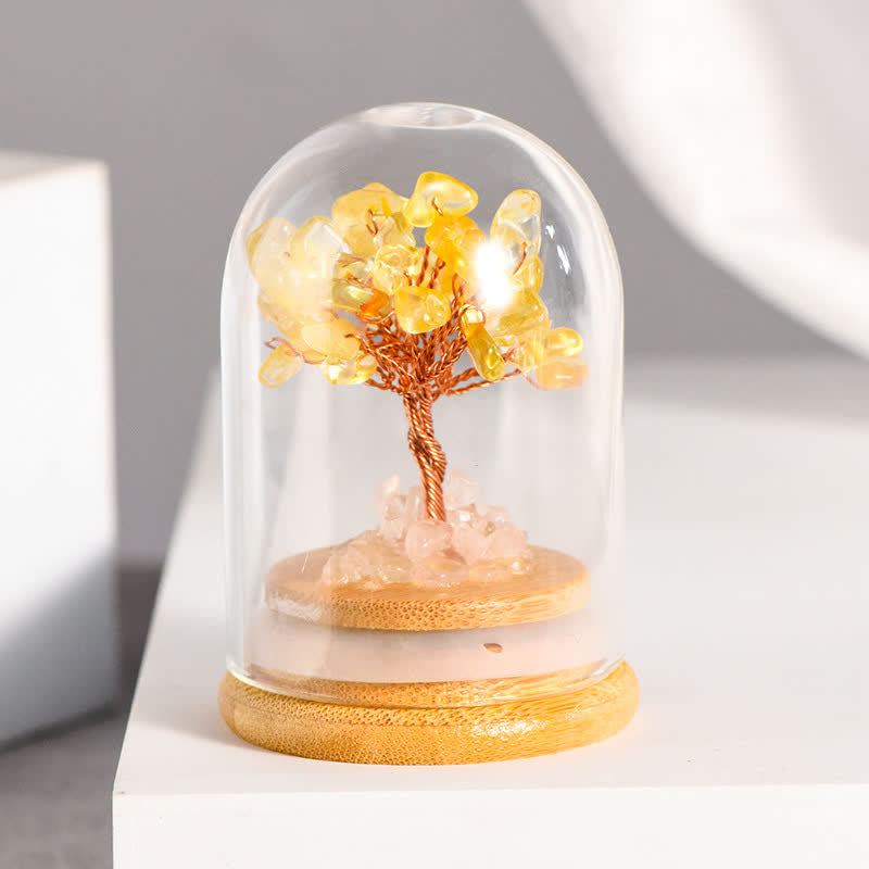Olivenorma Ghiaia di cristallo naturale Copertura in vetro Albero Feng Shui 