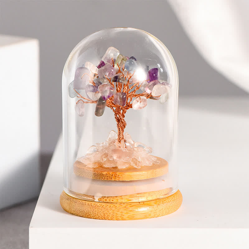 Olivenorma Ghiaia di cristallo naturale Copertura in vetro Albero Feng Shui 