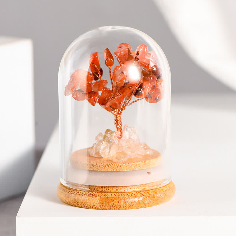 Olivenorma Ghiaia di cristallo naturale Copertura in vetro Albero Feng Shui 
