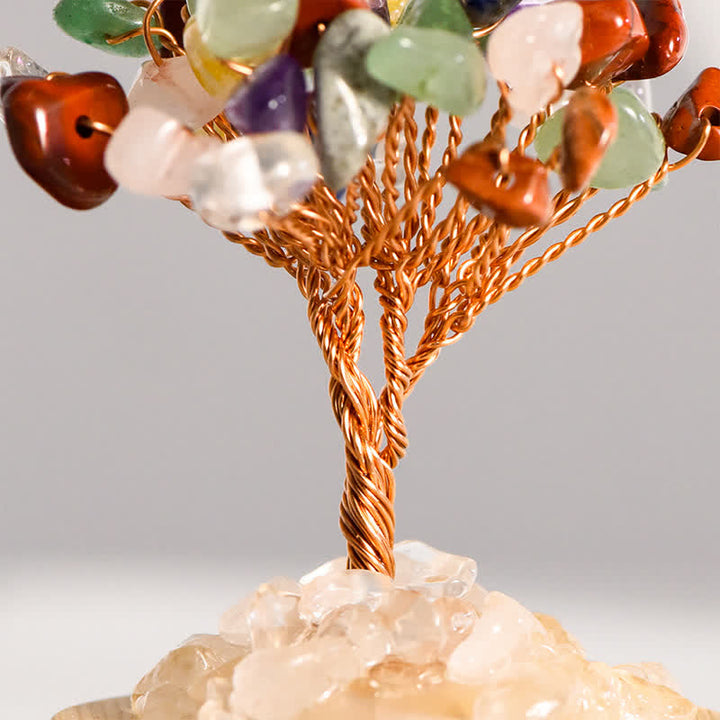 Olivenorma Ghiaia di cristallo naturale Copertura in vetro Albero Feng Shui 