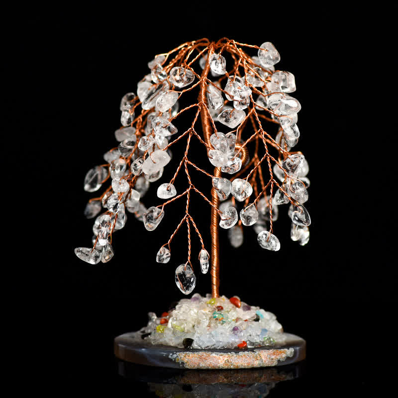 Olivenorma Base in cristallo naturale Salice Feng Shui Tree