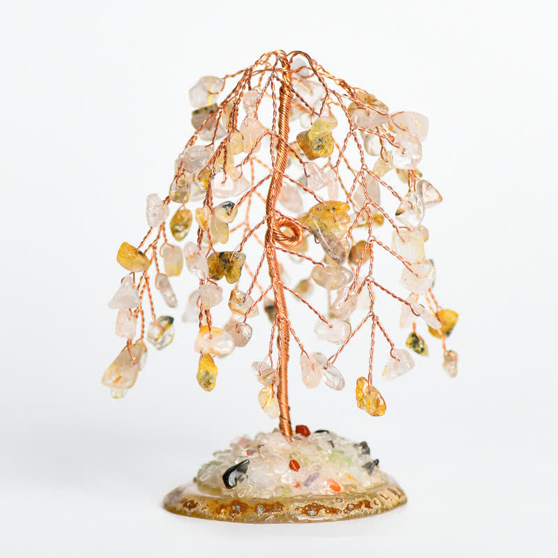 Olivenorma Base in cristallo naturale Salice Feng Shui Tree