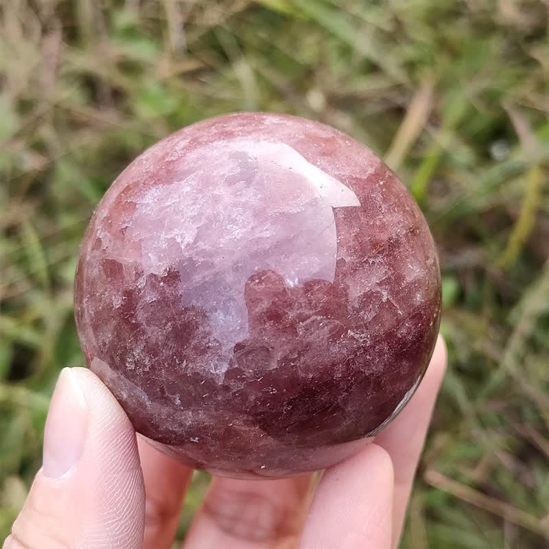 Sfera di cristallo di quarzo fragola naturale Olivenorma