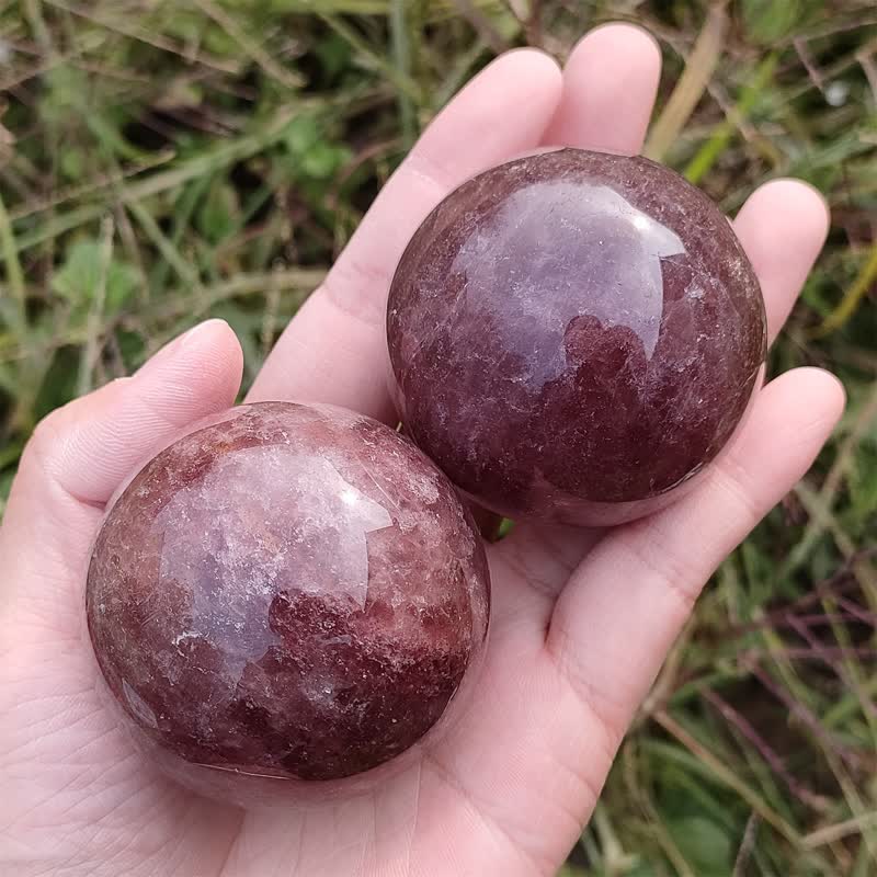 Sfera di cristallo di quarzo fragola naturale Olivenorma