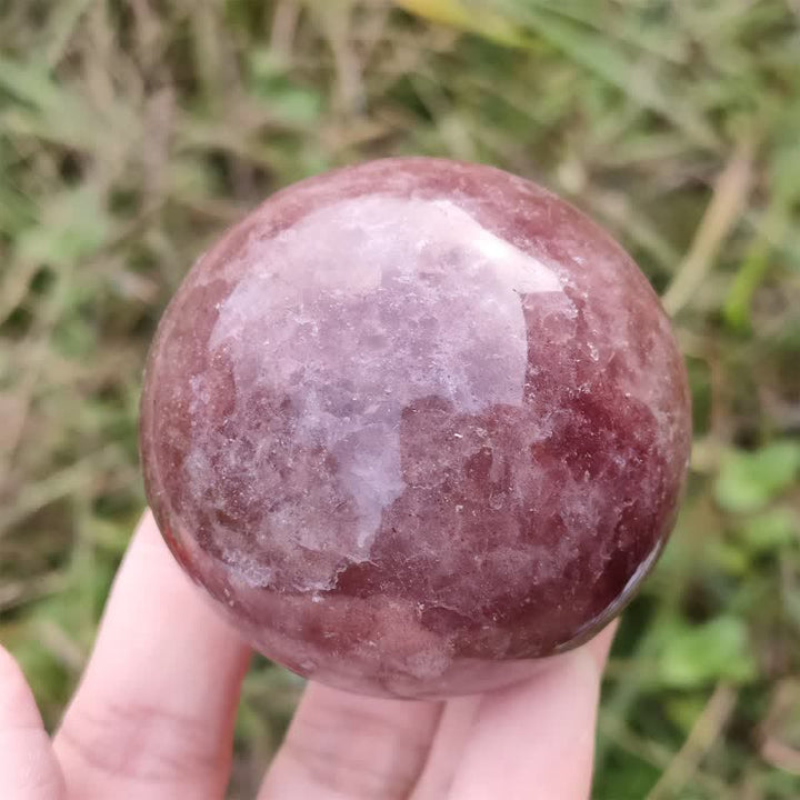Sfera di cristallo di quarzo fragola naturale Olivenorma
