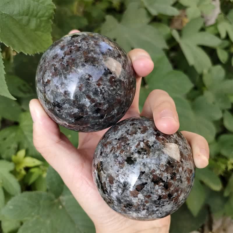 Olivenorma Set di 5 sfere di cristallo Yooperlite naturale