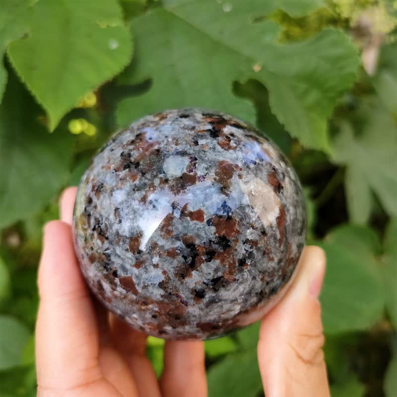 Olivenorma Set di 5 sfere di cristallo Yooperlite naturale