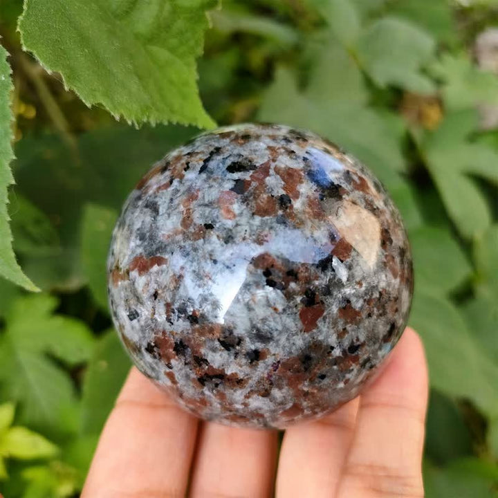 Olivenorma Set di 5 sfere di cristallo Yooperlite naturale