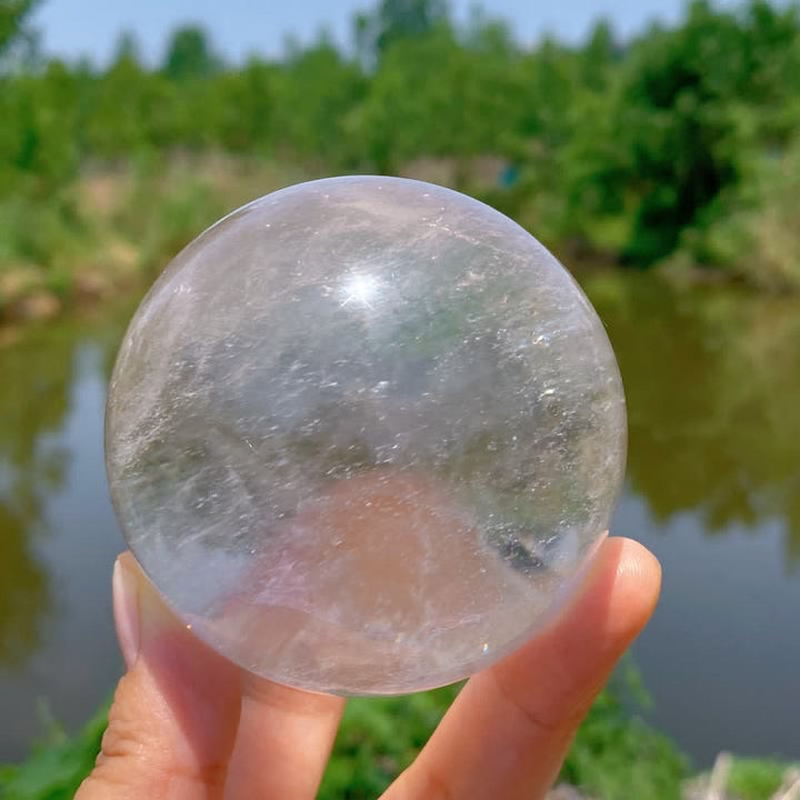 Sfera di cristallo di quarzo naturale trasparente Olivenorma