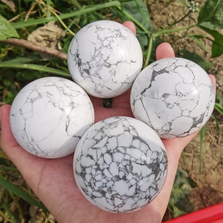 Olivenorma Sfera di cristallo turchese bianco naturale