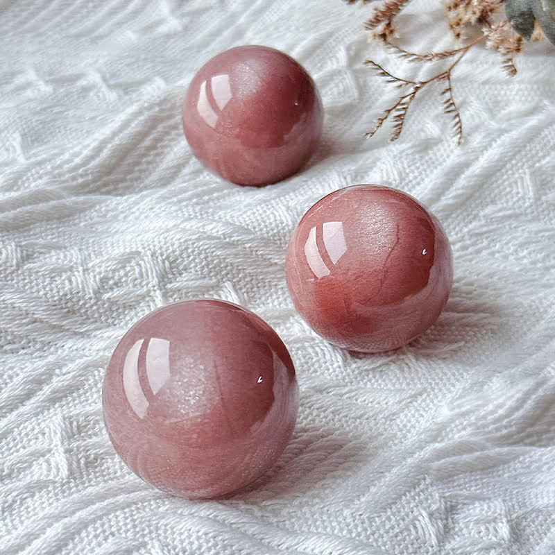 Sfera di cristallo di pietra di luna rosa naturale Olivenorma