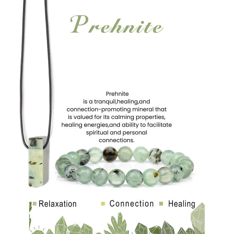 Olivenorma Collana con ciondolo in pietra naturale Bracciale con perline Set di gioielli