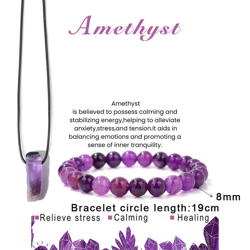 Olivenorma Collana con ciondolo in pietra naturale Bracciale con perline Set di gioielli