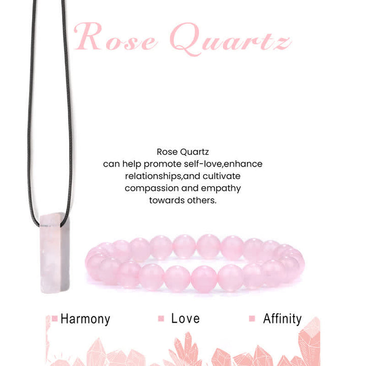 Olivenorma Collana con ciondolo in pietra naturale Bracciale con perline Set di gioielli