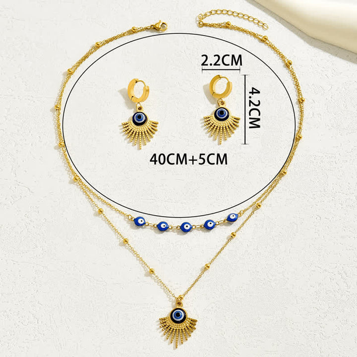 Olivenorma Blue Evil Eye Collana Orecchini Gioielli Set