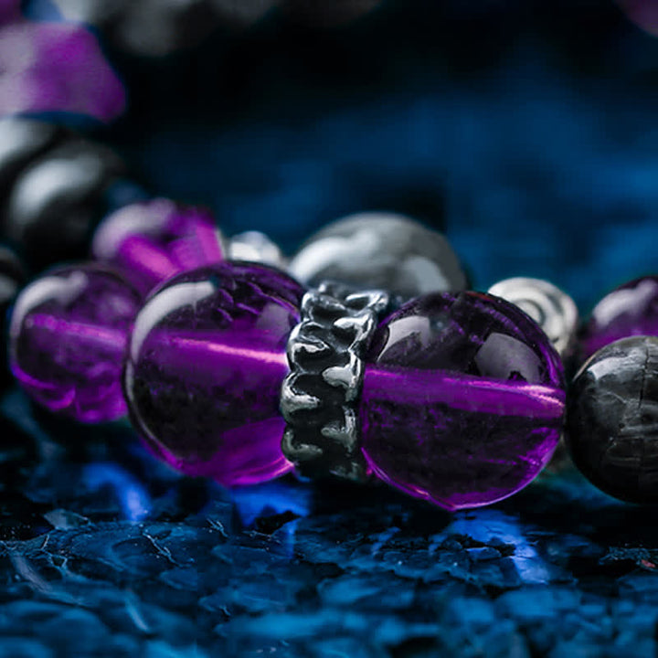 Bracciale da uomo con perline in ametista naturale Olivenorma - image 6