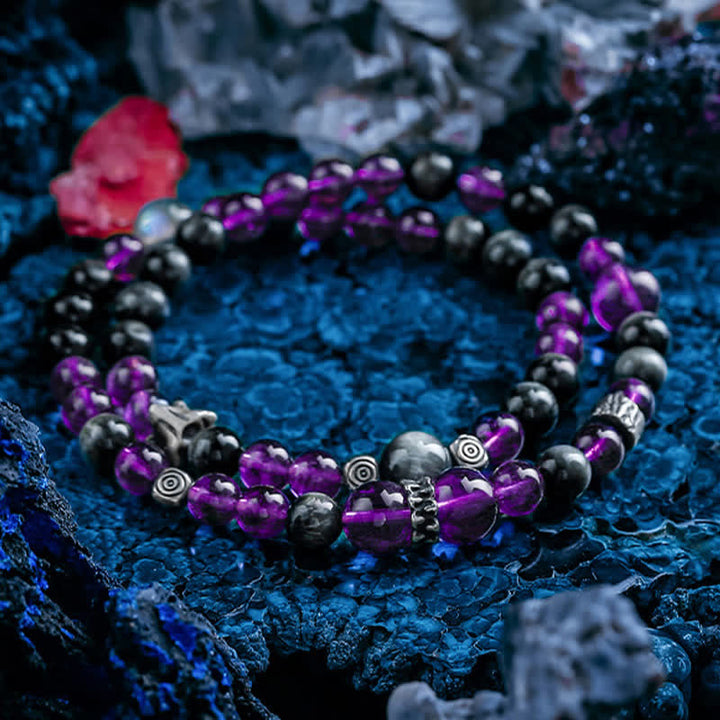 Bracciale da uomo con perline in ametista naturale Olivenorma - image 4