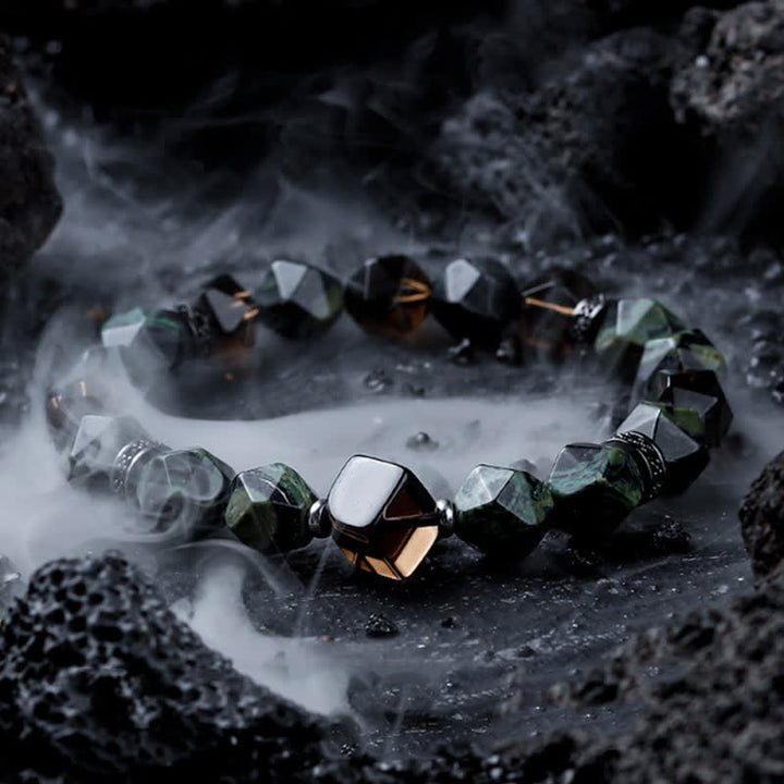 Bracciale di perline da uomo in sodalite naturale turchese africano Olivenorma 