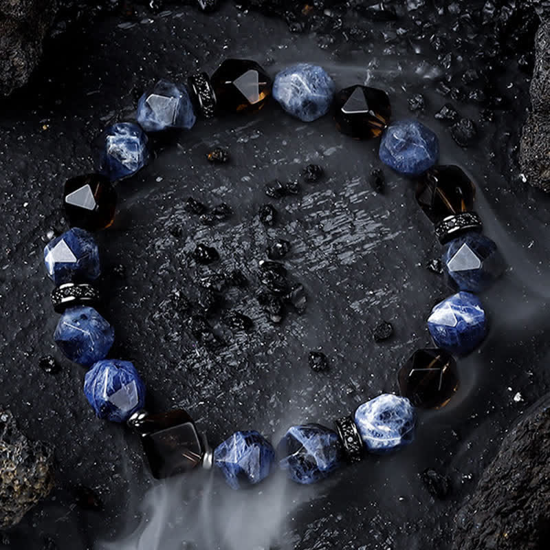 Braccialetto di perline da uomo in sodalite naturale turchese africano Olivenorma - image 1