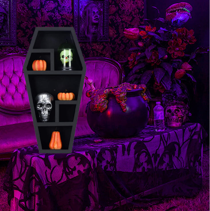 Olivenorma Mensola a forma di bara spettrale Mensola in cristallo di Halloween