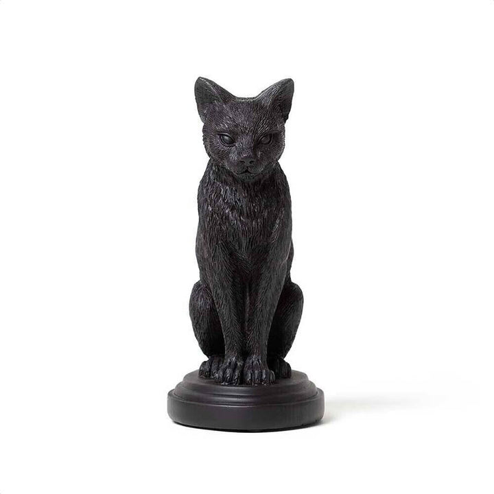 Olivenorma Portacandele con statuetta di lupo e gatto gotico