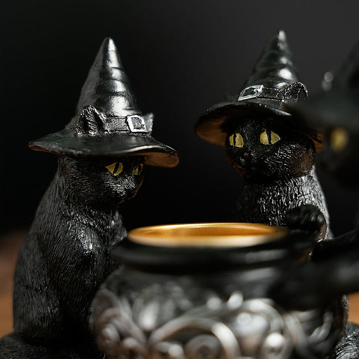 Olivenorma Portacandele Tealight Halloween Tre Gatti Strega
