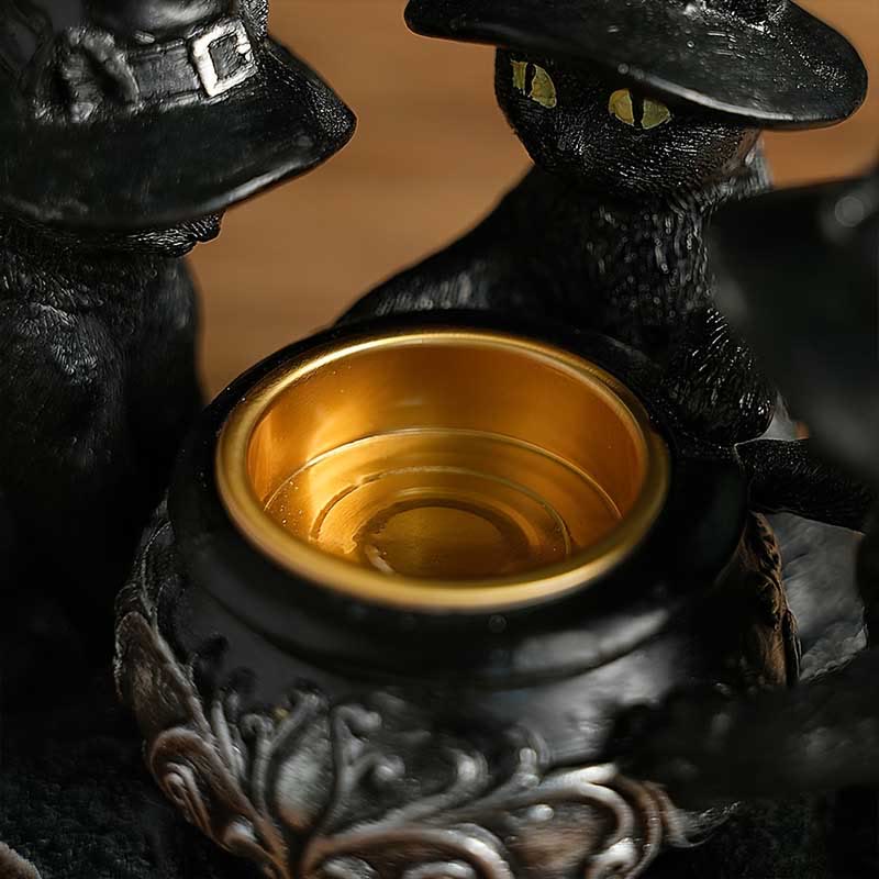 Olivenorma Portacandele Tealight Halloween Tre Gatti Strega