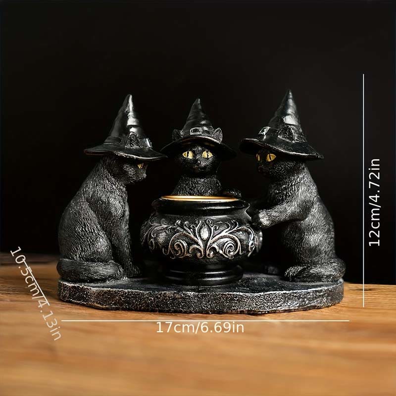 Olivenorma Portacandele Tealight Halloween Tre Gatti Strega