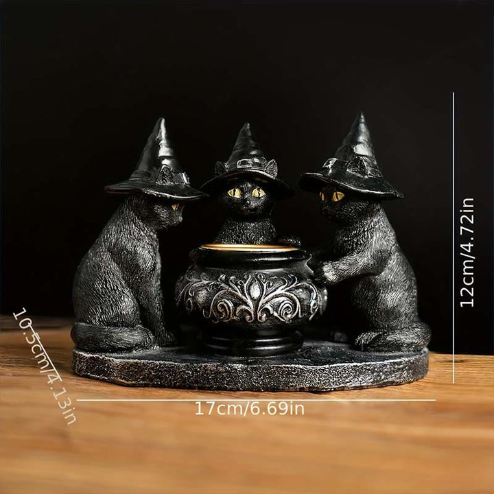 Olivenorma Portacandele Tealight Halloween Tre Gatti Strega