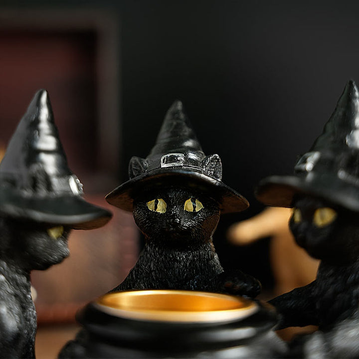 Olivenorma Portacandele Tealight Halloween Tre Gatti Strega