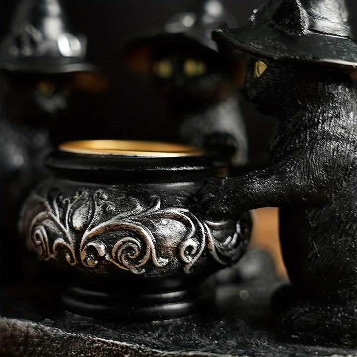 Olivenorma Portacandele Tealight Halloween Tre Gatti Strega