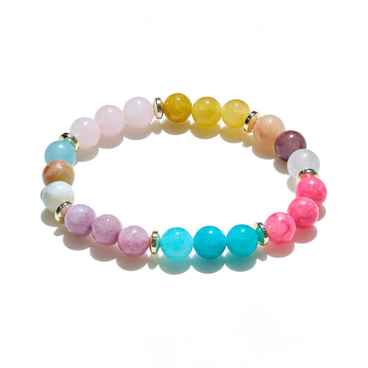 Olivenorma Bracciale da donna con perline di cristallo naturale di 7 colori 