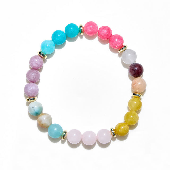 Olivenorma Bracciale da donna con perline di cristallo naturale di 7 colori 