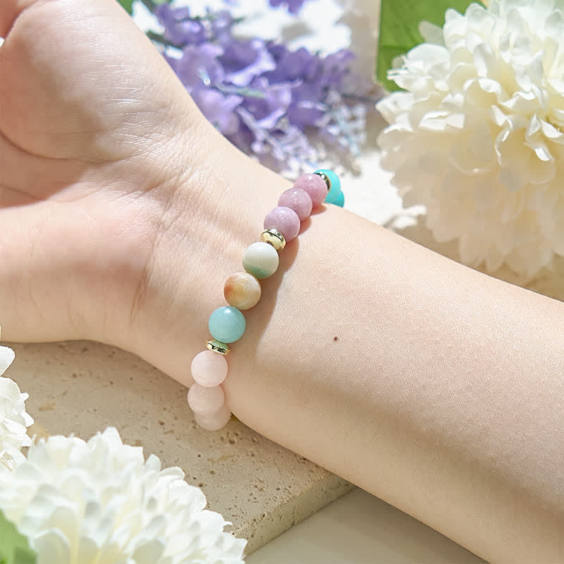 Olivenorma Bracciale da donna con perline di cristallo naturale di 7 colori 