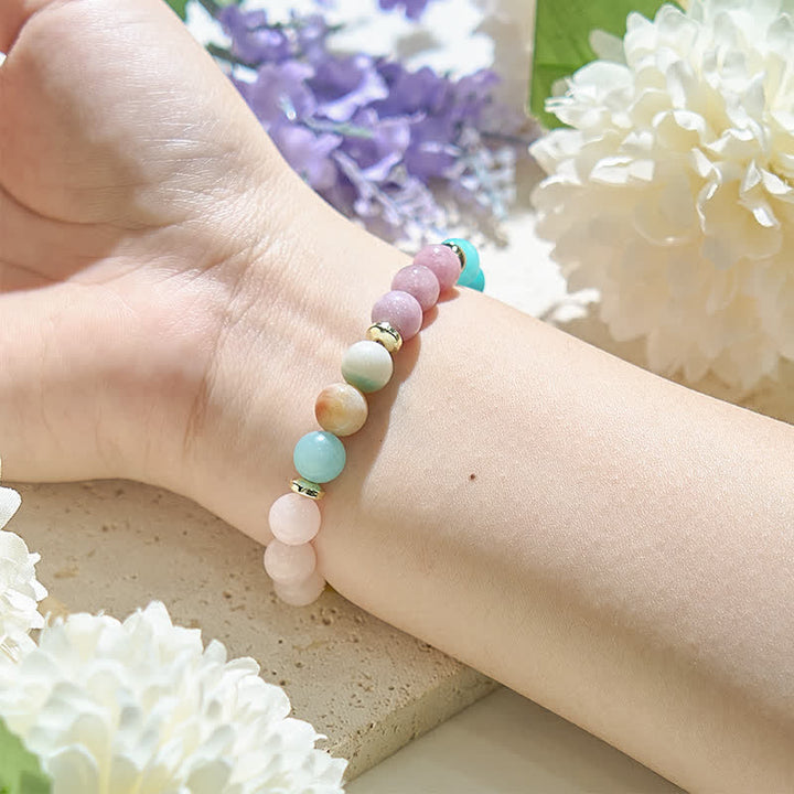 Olivenorma Bracciale da donna con perline di cristallo naturale di 7 colori 