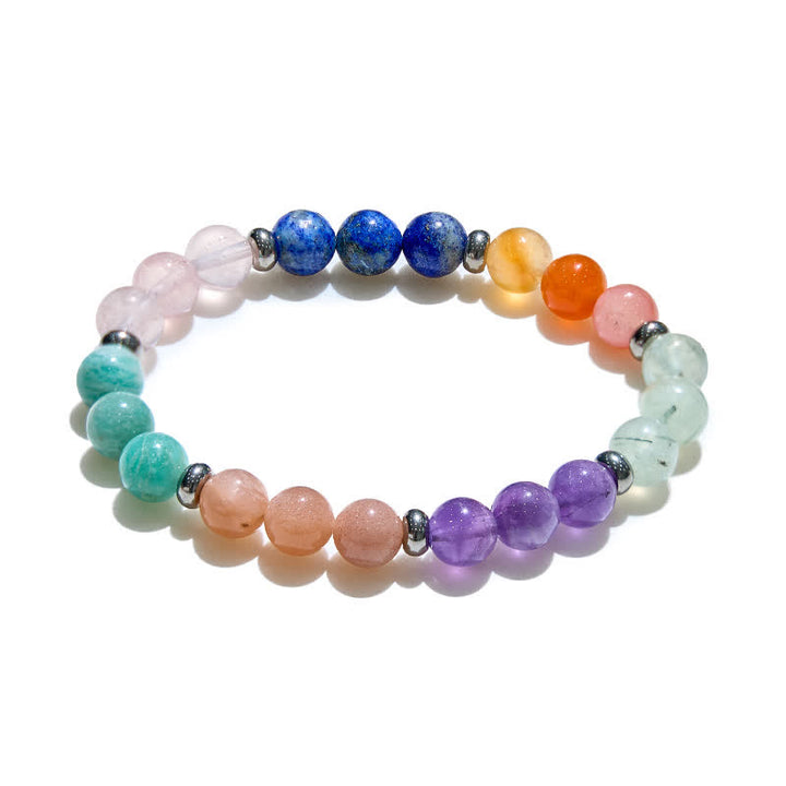 Olivenorma 8mm Bracciale da donna con perline di cristallo naturale varie 
