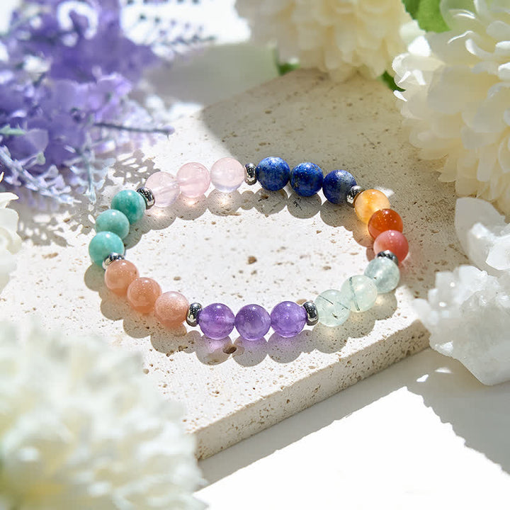 Olivenorma 8mm Bracciale da donna con perline di cristallo naturale varie 