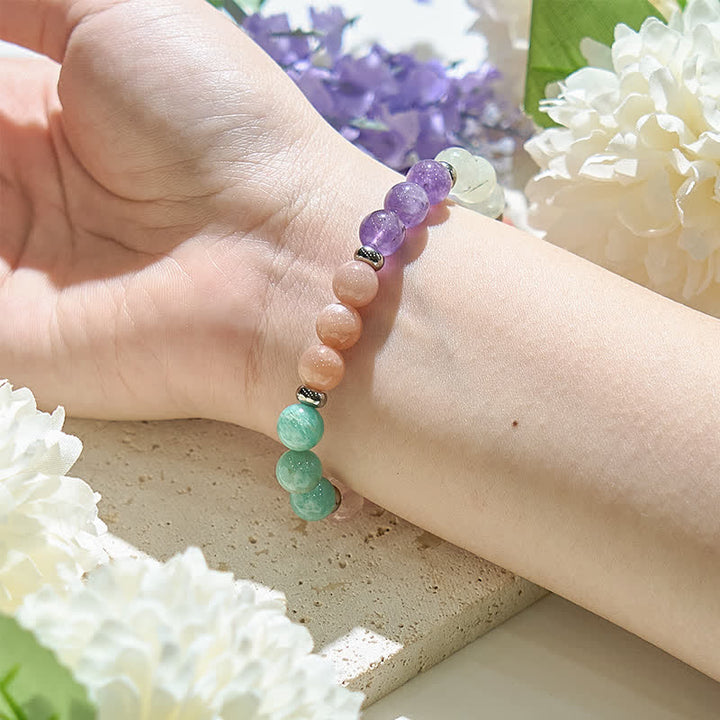 Olivenorma 8mm Bracciale da donna con perline di cristallo naturale varie 