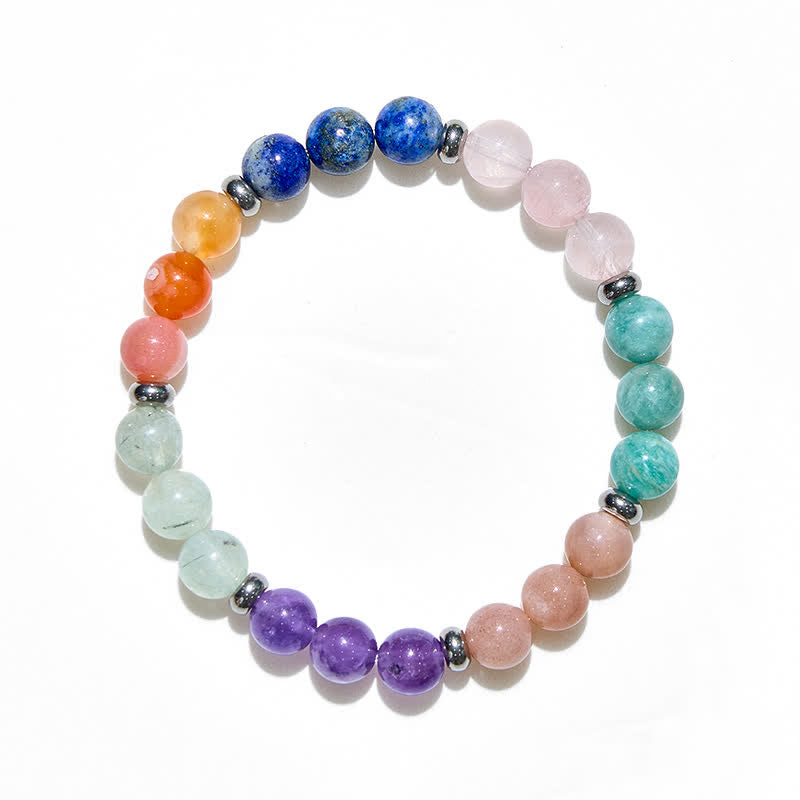 Olivenorma 8mm Bracciale da donna con perline di cristallo naturale varie 