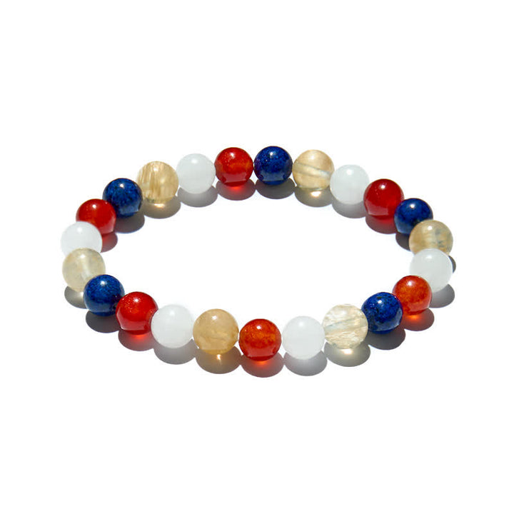 Bracciale Olivenorma in perle di quarzo rutilato colore oro e cristallo naturale 
