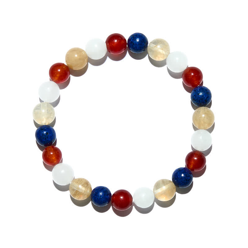 Bracciale Olivenorma in perle di quarzo rutilato colore oro e cristallo naturale 