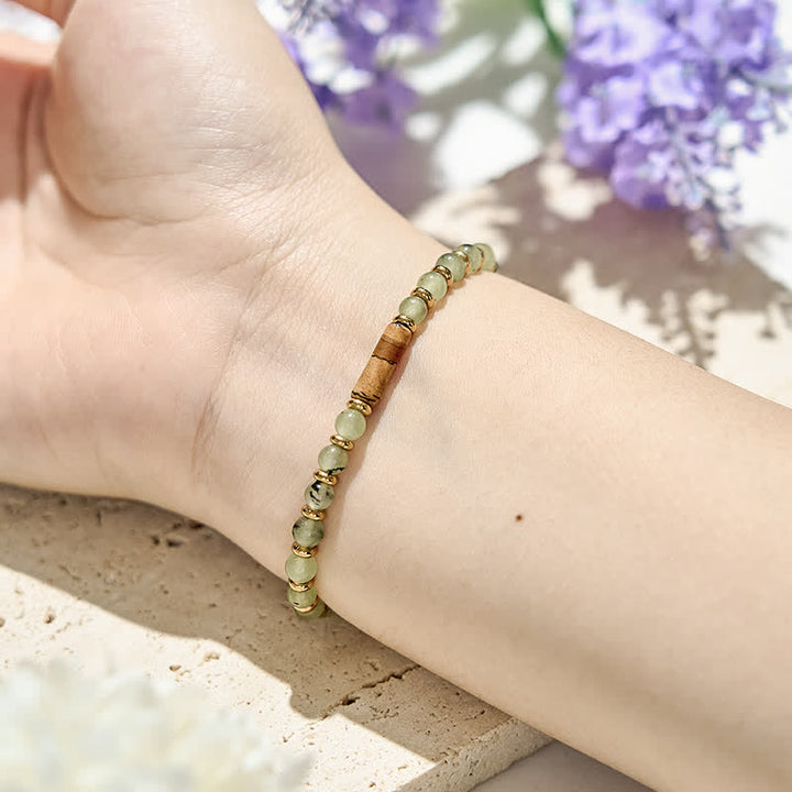 Bracciale Olivenorma con perline di diaspro in prehnite naturale da 4 mm 