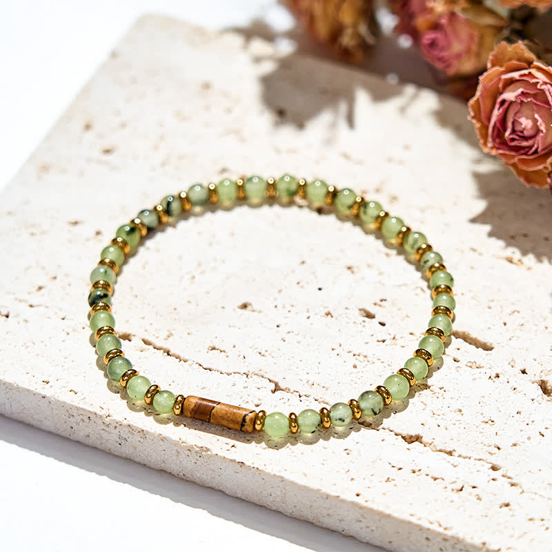 Bracciale Olivenorma con perline di diaspro in prehnite naturale da 4 mm 