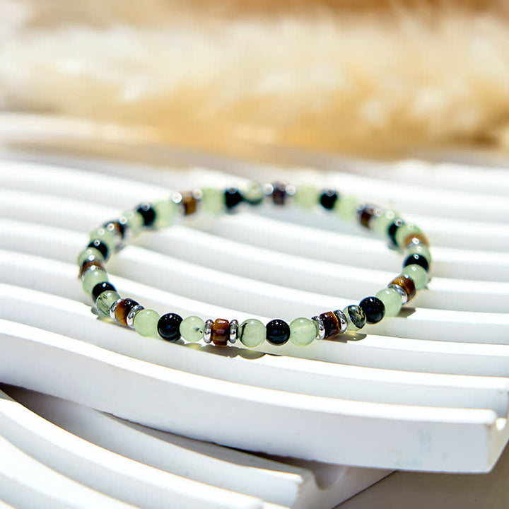 Bracciale Olivenorma in perle di ossidiana prehnite naturale da 6 mm 