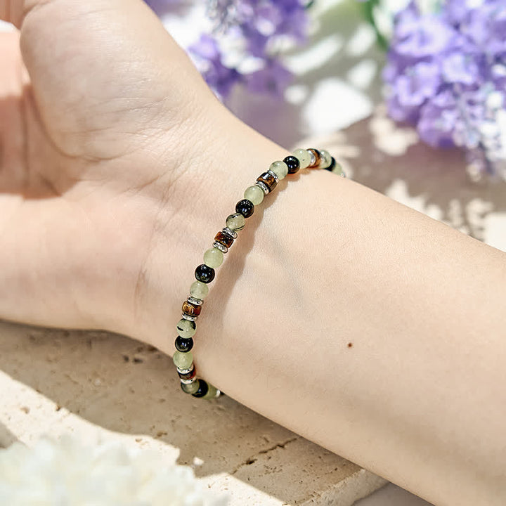 Bracciale Olivenorma in perle di ossidiana prehnite naturale da 6 mm 