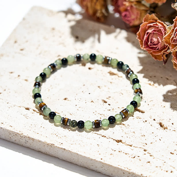 Bracciale Olivenorma in perle di ossidiana prehnite naturale da 6 mm 