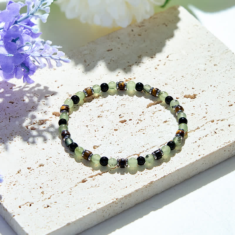 Bracciale Olivenorma in perle di ossidiana prehnite naturale da 6 mm 