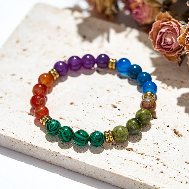 Olivenorma 5 tipi di braccialetti di perline di cristallo naturale