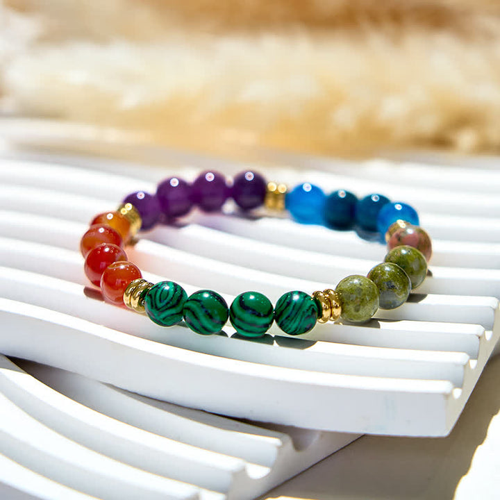 Olivenorma 5 tipi di braccialetti di perline di cristallo naturale
