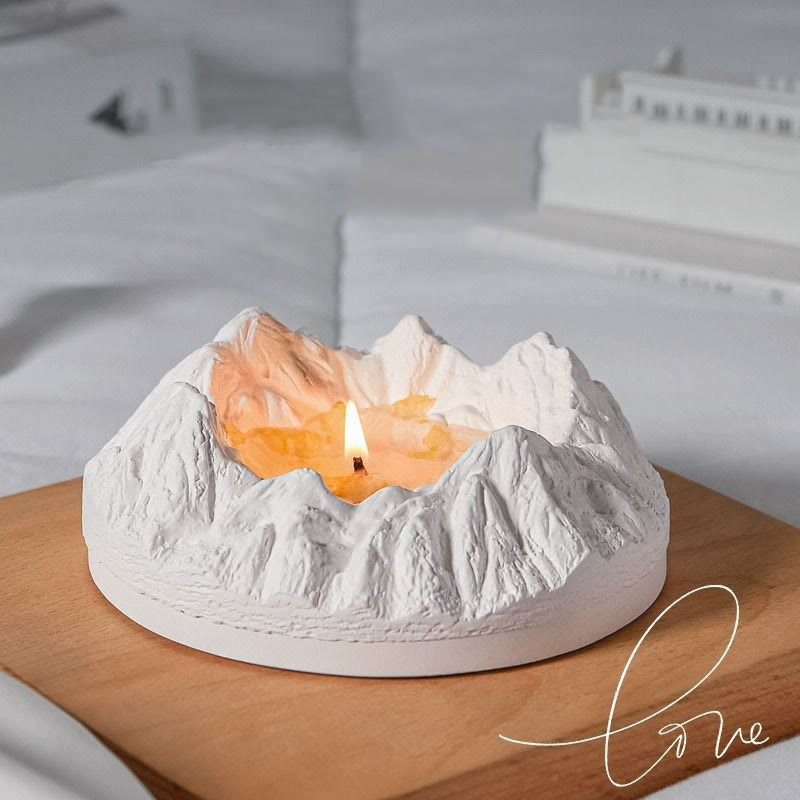 Candela aromaterapica di cristallo curativo a forma di montagna Olivenorma